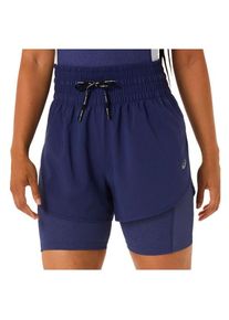 asics Nagino 2-N-1 4 Run Short Laufshorts Damen (Gr XS |blau)
