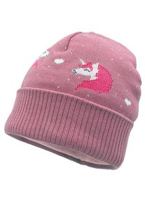 MaxiMo Girl-Mütze Einhorn mit Umschlag und Futter Mütze Kids (Gr 49-51 cm |rosa)