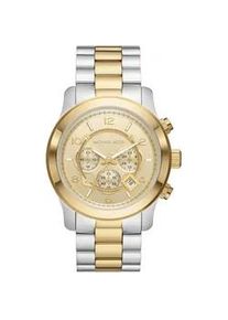 Chronograph Michael Kors "RUNWAY, MK9075" Armbanduhren goldfarben (goldfarben, silberfarben) Herren Quarzuhr, Armbanduhr, Damenuhr, Stoppfunktion, Edelstahlarmband