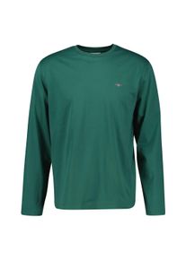 Longsleeve Gant "Longsleeve REGULAR SHIELD LONG SLEEVE 1er Pack", Herren, Gr. M, grün (grün (woody)), Obermaterial: 100% Baumwolle CO., Langarm, Shirts