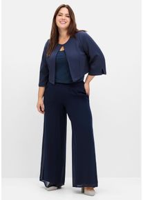 Große Größen Weite Chiffonhose im Lagenlook, gefüttert Gr. 40 blau von sheego für Damen
