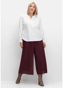 Große Größen Weite Plisseehose in 7/8-Länge, mit Stretchbund Gr. 50 rot von sheego für Damen