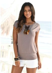 Lascana Longshirt 'mit breitem Bund' mehrfarbig Gr. 32/34 für Damen. Mit Rundhals. Bequem. Nachhaltig.