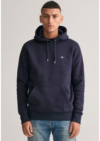 Gant Herren Hoodie "REG SHIELD HOODIE", blau, casual, Gr. 4XL, unifarben, Sweatware, Obermaterial: 80% Baumwolle, 20% Polyester, Sweatshirts, mit