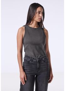 Damen T-Shirt, grau, casual, Gr. 44, STREET ONE STUDIO, unifarben, Web, 97% Baumwolle, 3% Elasthan, Shirts, aus Baumwolle mit Stretchante