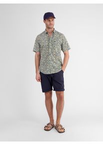 Lerros Herren Kurzarmhemd "Lerros Sommerlich bedrucktes Halbarmhemd", gelb, Gr. S, 100% Baumwolle, Hemden