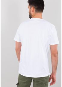 Herren T-Shirt "Alpha Industries Men - T-Shirts Block Logo T-Shirt", weiß, Gr. M, Alpha Industries, Obermaterial: 100% Baumwolle, Shirts