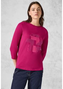 Cecil Damen Print-Shirt, pink, casual, Gr. XXL, bedruckt, Web, 47% Baumwolle, 47% Modal, 6% Elasthan, Shirts, im soften Baumwoll-Mix