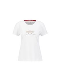 Damen T-Shirt "Alpha Industries Women - T-Shirts Crystal T Women", weiß, Gr. M, Alpha Industries, Obermaterial: 100% Baumwolle, Shirts