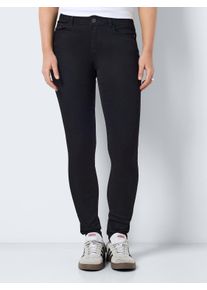 Noisy may Damen Skinny-fit-Jeans "NMJEN NW SKINNY SHAPER JEAN JT176BL NOOS", schwarz, modisch, Gr. 25, unifarben, Denim/Jeans, Obermaterial: 73%