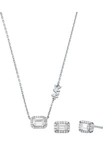 Michael Kors Damen Ohrring und Ketten Set "Schmuck Mulitpack Silber 925 Premium Kors Brilliance, MKC1759, MKC1760", silber, Silber 925