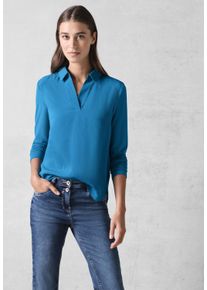 Cecil Damen Langarmbluse, blau, casual, Gr. XXL, unifarben, Stoff, Obermaterial: 82% Modal, 18% Polyester; Ärmel: 95% Viskose, 5% Elasthan, Blusen,