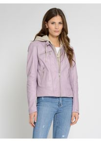 Maze Damen Lederjacke "Mico", rosa, Gr. XXXL, Obermaterial: 100% Lammleder / Innenfutter: 100% Polyester / Kapuze: 55% Baumwolle, 45% Polyester,