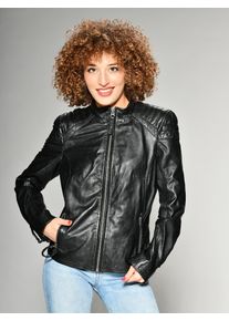 Maze Damen Lederjacke "Brightwater", schwarz, Gr. XL, Obermaterial: 100% Lammleder / Futter: 100% Baumwolle / Ärmelfutter: 100% Polyester, Jacken