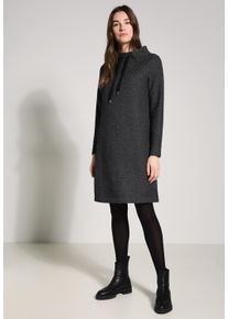 Cecil Damen Midikleid, schwarz, casual, Gr. XS, unifarben, Stoff, 82% Polyester, 17% Viskose, 1% Elasthan, Kleider, mit Stehkragen
