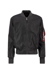 Herren Bomberjacke "Alpha Industries Men - Bomber Jackets MA-1 Faux Leather Vintage", schwarz, Gr. S, Alpha Industries, Obermaterial: 100%