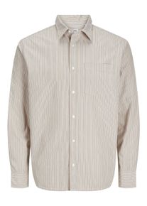 Jack & Jones JACK & JONES Herren Langarmhemd "JJECODY POPLIN SHIRT LS SN", braun, modisch, Gr. M, gestreift, Web, Obermaterial: 100% Baumwolle, Hemden, mit