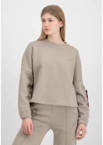 Damen Sweater "Alpha Industries Women - Sweatshirts X-Fit Label OS Sweater", beige, Gr. XL, Alpha Industries, Obermaterial: 80% Baumwolle, 20%