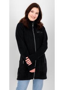 DEPROC Active Damen Fleecejacke "WAWA PEAK", schwarz, sportlich, Gr. 44, 100% Polyester, Jacken, mit 2-Wege-Reißverschluss