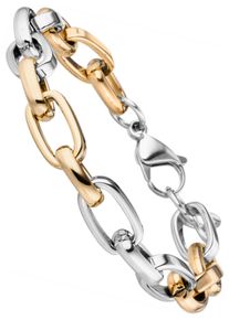 Jobo Armband "Statement", Edelstahl, silber, Edelstahl, Armbänder, Edelstahl Bicolor-Optik 22 cm