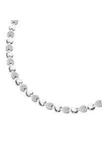 Smart Jewel Damen Collier "linsenförmige Silberelemente, Silber 925", 45cm, Silber 925 (Sterlingsilber), silber, Silber 925 (Sterlingsilber),