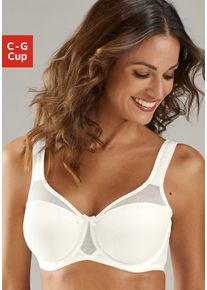 Nuance Damen Minimizer-BH, Gr. 75, beige, Netz, Obermaterial: 79% Polyamid, 15% Polyester, 6% Elasthan, feminin, BHs, mit Bügel und transparenten