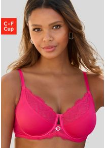 Nuance Damen Minimizer-BH, Gr. 100, pink, Microtouch, Spitze, Obermaterial: 85% Polyamid, 15% Elasthan, elegant, BHs, mit extravagantem