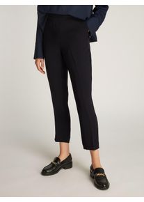 Tommy Hilfiger Damen Webhose "CREPE SLIM PULL ON PANT", schwarz, klassisch, Gr. 42, unifarben, Cru00eape, Obermaterial: 100% Polyester, Hosen, mit