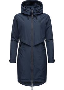 Ragwear Damen Jerseymantel "Frodik", blau, modisch, Gr. XL, Obermaterial: 100% Polyester, Innenfutter: 100% Polyester, Mäntel, Wasserdichter