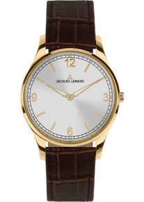 Jacques Lemans Damen Quarzuhr "London, 1-2129C", braun, Armbanduhren, Armbanduhr, Damenuhr, Lederarmband, gehärtetes Crystexglas