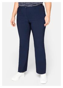 sheego Damen Stretch-Hose "Große Größen", blau, casual, Gr. 24, unifarben, Obermaterial: 70% Viskose, 25% Polyamid, 5% Elasthan, Hosen, »Die Bootcut«