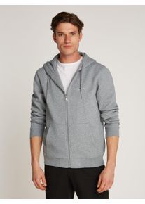 Tommy Hilfiger Herren Sweatjacke "SMALL TOMMY LOGO ZIP HDD", grau, casual, Gr. L, meliert, Sweatware, Obermaterial: 63% Baumwolle, 37% Polyester,