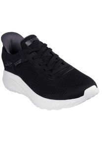Skechers Herren Slip-On Sneaker "BOBS SQUAD CHAOS-SOLID STEP", Gr. 47,5, schwarz, Textil, sportlich, Schuhe, Schlupfschuh, Slipper, Sneaker zum