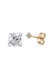 Damen Paar Ohrstecker "585/- Gelbgold Brillant", ONE-SIZE, 0,10 ct P2 = erkennbare Einschlüsse, Gold, gelb, Diamonds by Ellen K., Gold, Ohrringe