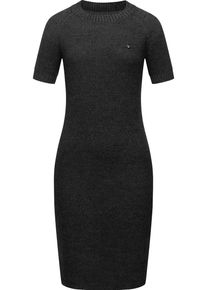 Ragwear Damen Strickkleid "Kolya", schwarz, modisch, Gr. XL, Strick, Material: 100% Baumwolle, Kleider, kurzärmliges Damen Midikleid in Strickoptik