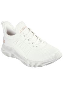 Skechers Damen Slip-On Sneaker "BOBS GEO-NEW AESTHETICS", Gr. 41, weiß, Textil, sportlich, Schuhe, Freizeitschuh, Schlupfschuh in veganer Verarbeitung