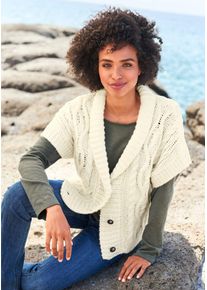 Heine Damen Strickweste, beige, Gr. 46, unifarben, 80% Polyacryl, 20% Wolle, Westen