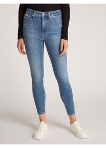Damen Skinny-fit-Jeans "HIGH RISE SUPER SKINNY ANKLE", blau, feminin, Gr. 27, Calvin Klein Jeans, unifarben, Denim/Jeans, Obermaterial: 94%