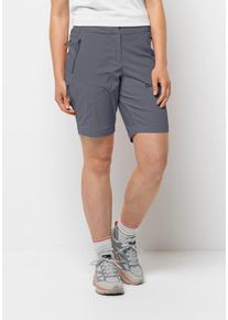Jack Wolfskin Damen Funktionsshorts "GLASTAL SHORTS W", grau, Gr. 38, OBERSTOFF 94% POLYAMID, 6% ELASTHAN LINING 100% POLYESTER, Hosen