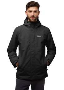 Jack Wolfskin Herren Funktionsjacke "ALTENBERG 3IN1", schwarz, sportlich, Gr. XL, Obermaterial: 100% Polyester, Jacken
