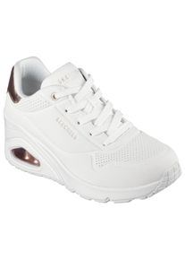 Skechers Damen Sneaker "UNO WEDGE-HI STEPS", Gr. 41, weiß, Lederimitat, casual, Schuhe, Keilsneaker, Schnürschuh mit Air-Cooled Memory Foam