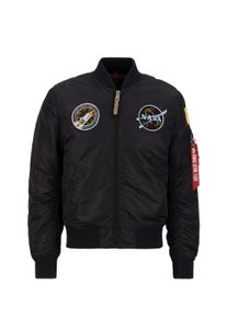 Herren Bomberjacke "Alpha Industries Men - Bomber Jackets MA-1 VF Vintage Fit NASA", schwarz, Gr. L, Alpha Industries, Obermaterial: 100% Nylon,