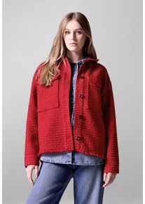 Damen Kurzblazer, rot, casual, Gr. 40, STREET ONE STUDIO, unifarben, Stoff, 100% Polyester, Blazer, mit Brusttaschen