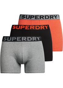Superdry Herren Boxershorts "BOXER TRIPLE PACK", Gr. XL, orange, Jersey, Obermaterial: 95% Baumwolle, 5% Elasthan, bedruckt, Unterhosen