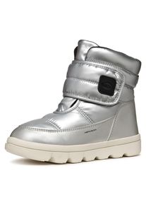 Geox Kinder Winterboots "J WILLABOOM GIRL B A", Gr. 26, silber, Textil, Synthetik, Glitzer, casual, Schuhe, Klettstiefel, Babystiefel Snowboots mit