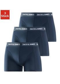 Jack & Jones JACK & JONES Herren Boxer, Gr. XXL, blau, Jersey, Obermaterial: 95% Baumwolle, 5% Elasthan, unifarben mit Farbeinsatz, Unterhosen, mit Logowebbund