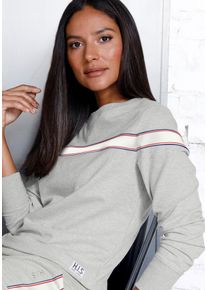 H.I.S. H.I.S Damen Sweatshirt, Gr. 32, grau, Steppware, Obermaterial: 70% Baumwolle, 27% Polyester, 3% Elasthan, unifarben, kontrastfarbene Details, Basic,