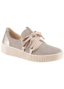 Gabor Damen Slip-On Sneaker, Gr. 44, gold, Textil, Glattleder, Glitzer, sportlich, Schuhe, Plateausneaker mit Best Fitting-Ausstattung für eine gute