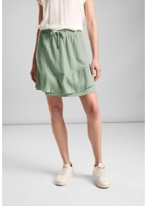 Street One Damen Minirock, grün, casual, Gr. 40, unifarben, Stoff, 56% Viskose, 43% Polyester, 1% Elasthan, Röcke, Elastikbund mit Tunnelzug