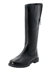 sheego Damen Weitschaftstiefel "Große Größen", Gr. 43, schwarz, Obermaterial: 100% Leder, klassisch, Schuhe